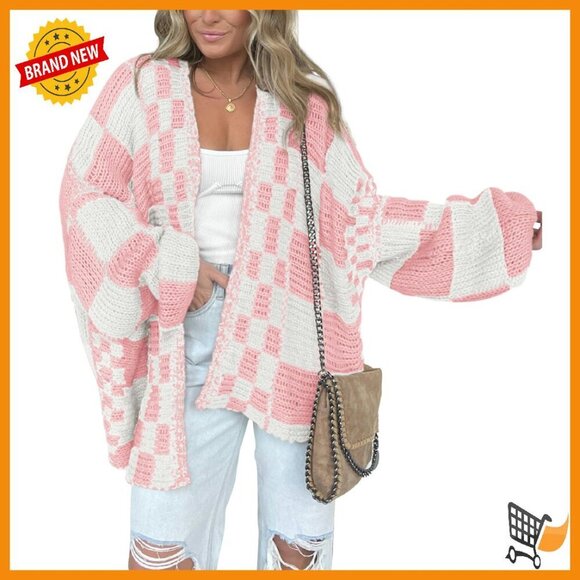 Sweaters - Chunky Knit Open Front Cardigan Sweater Women's Long Sleeve Cozy Fall